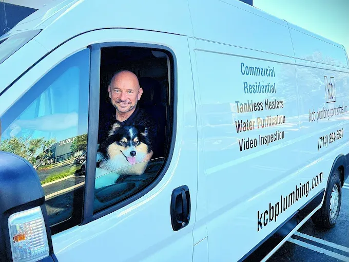 Keevin Blue in the KCB Plumbing branded van